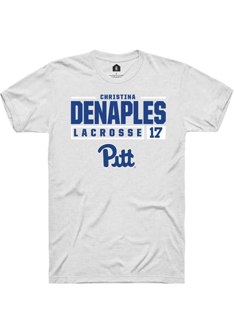 Christina DeNaples White Pitt Panthers NIL Stacked Box Short Sleeve T Shirt