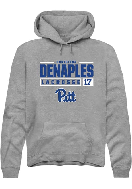 Christina DeNaples Rally Mens Graphite Pitt Panthers NIL Stacked Box Hooded Sweatshirt