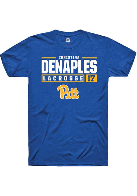 Christina DeNaples Blue Pitt Panthers NIL Stacked Box Short Sleeve T Shirt