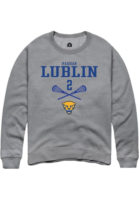 Madigan Lublin Rally Mens Graphite Pitt Panthers NIL Sport Icon Crew Sweatshirt