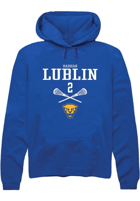 Madigan Lublin Rally Mens Blue Pitt Panthers NIL Sport Icon Hooded Sweatshirt