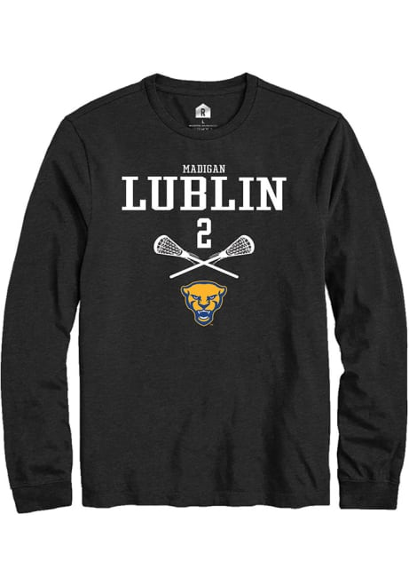 Madigan Lublin Rally Mens Black Pitt Panthers NIL Sport Icon Tee