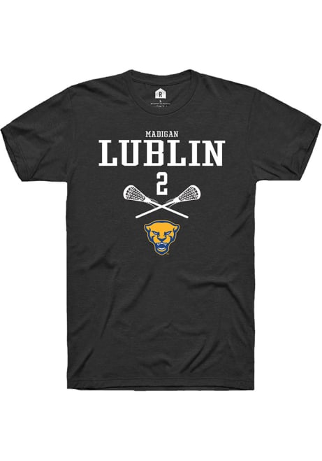 Madigan Lublin Black Pitt Panthers NIL Sport Icon Short Sleeve T Shirt