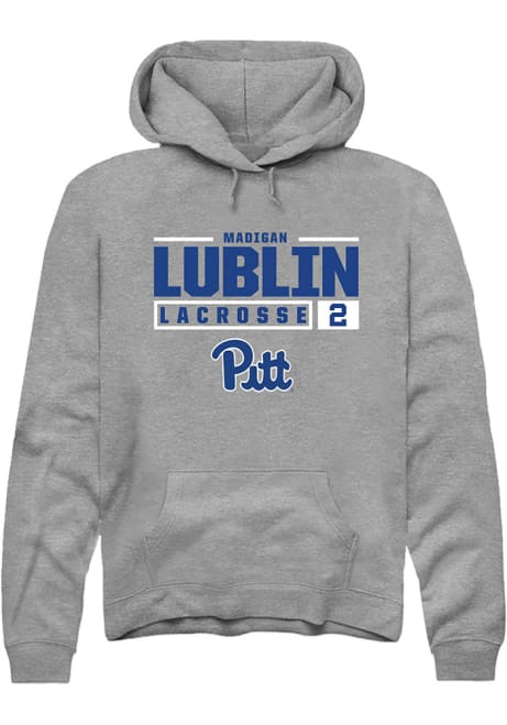 Madigan Lublin Rally Mens Graphite Pitt Panthers NIL Stacked Box Hooded Sweatshirt