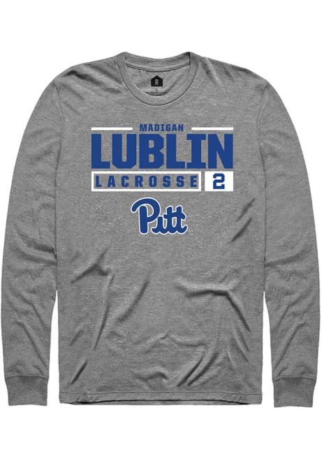 Madigan Lublin Rally Mens Graphite Pitt Panthers NIL Stacked Box Tee