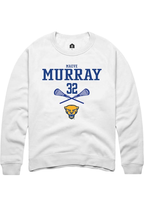 Maeve Murray Rally Mens White Pitt Panthers NIL Sport Icon Crew Sweatshirt