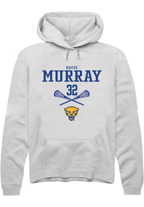 Maeve Murray Rally Mens White Pitt Panthers NIL Sport Icon Hooded Sweatshirt