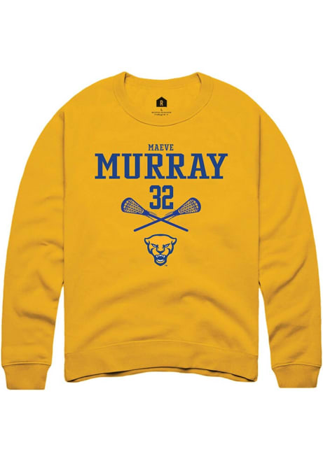 Maeve Murray Rally Mens Gold Pitt Panthers NIL Sport Icon Crew Sweatshirt