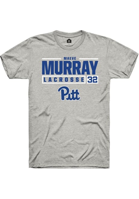 Maeve Murray Ash Pitt Panthers NIL Stacked Box Short Sleeve T Shirt