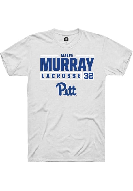 Maeve Murray White Pitt Panthers NIL Stacked Box Short Sleeve T Shirt