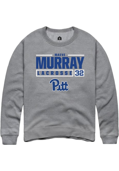 Maeve Murray Rally Mens Graphite Pitt Panthers NIL Stacked Box Crew Sweatshirt