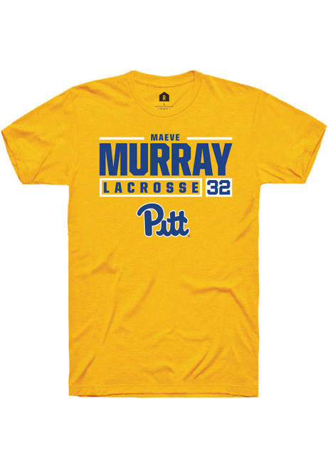 Maeve Murray Gold Pitt Panthers NIL Stacked Box Short Sleeve T Shirt