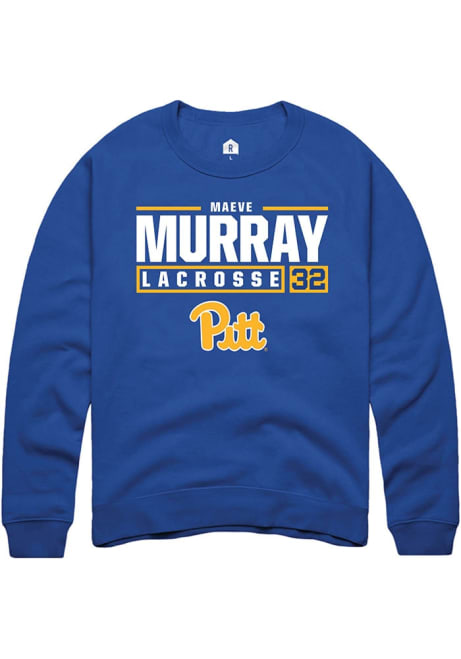 Maeve Murray Rally Mens Blue Pitt Panthers NIL Stacked Box Crew Sweatshirt