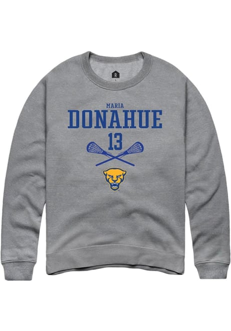 Maria Donahue Rally Mens Graphite Pitt Panthers NIL Sport Icon Crew Sweatshirt