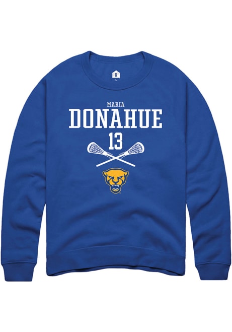 Maria Donahue Rally Mens Blue Pitt Panthers NIL Sport Icon Crew Sweatshirt