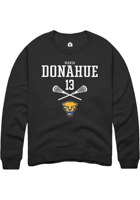 Maria Donahue Rally Mens Black Pitt Panthers NIL Sport Icon Crew Sweatshirt