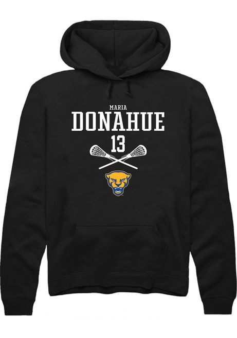 Maria Donahue Rally Mens Black Pitt Panthers NIL Sport Icon Hooded Sweatshirt