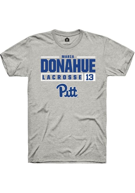 Maria Donahue Ash Pitt Panthers NIL Stacked Box Short Sleeve T Shirt