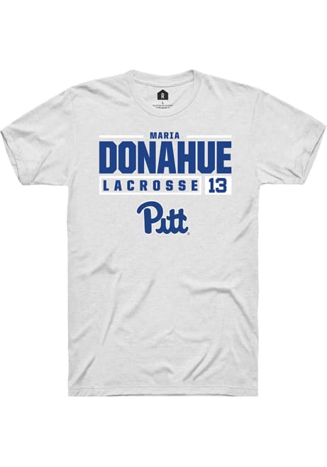 Maria Donahue White Pitt Panthers NIL Stacked Box Short Sleeve T Shirt