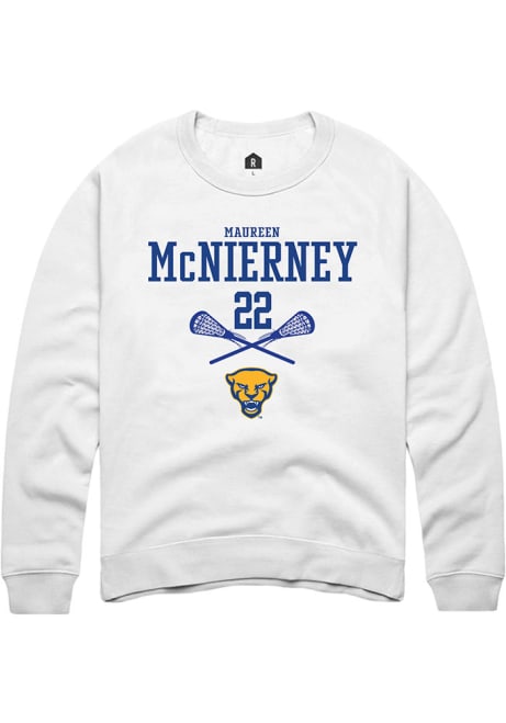 Maureen McNierney Rally Mens White Pitt Panthers NIL Sport Icon Crew Sweatshirt