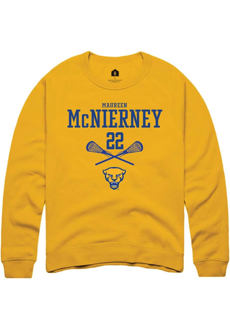 Maureen McNierney Rally Mens Gold Pitt Panthers NIL Sport Icon Crew Sweatshirt