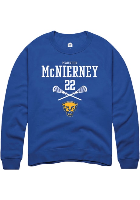 Maureen McNierney Rally Mens Blue Pitt Panthers NIL Sport Icon Crew Sweatshirt