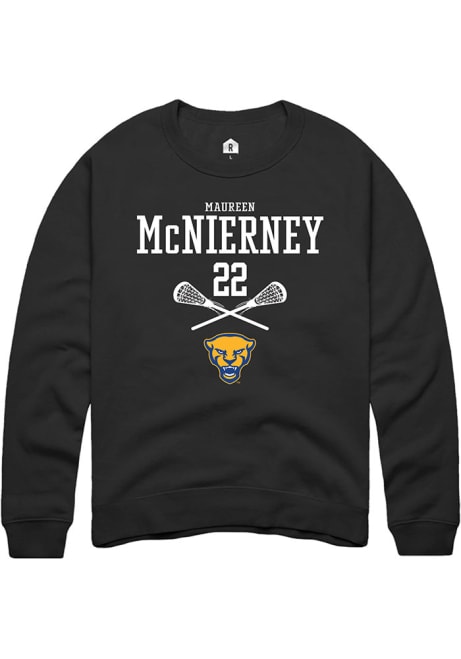 Maureen McNierney Rally Mens Black Pitt Panthers NIL Sport Icon Crew Sweatshirt