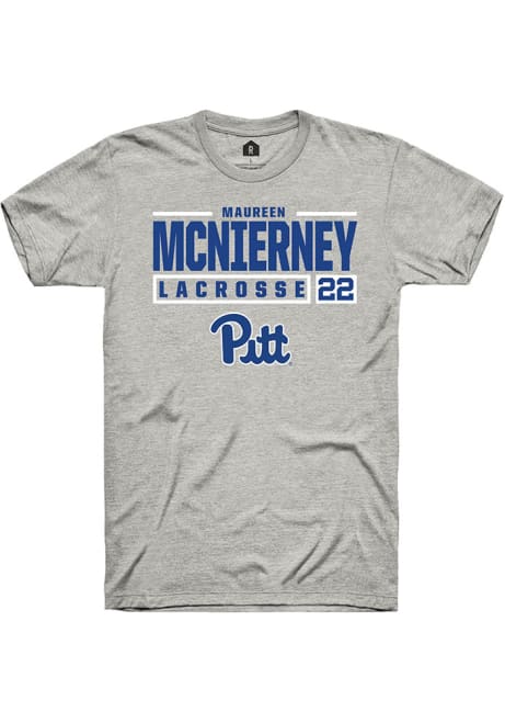 Maureen McNierney Ash Pitt Panthers NIL Stacked Box Short Sleeve T Shirt