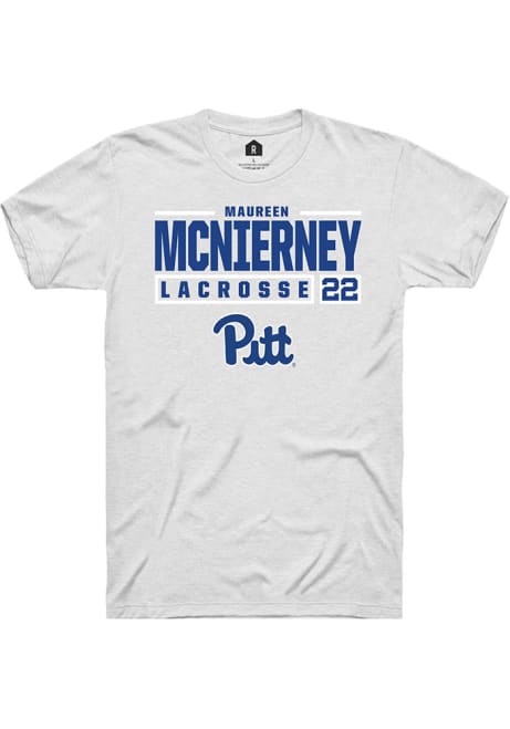 Maureen McNierney White Pitt Panthers NIL Stacked Box Short Sleeve T Shirt