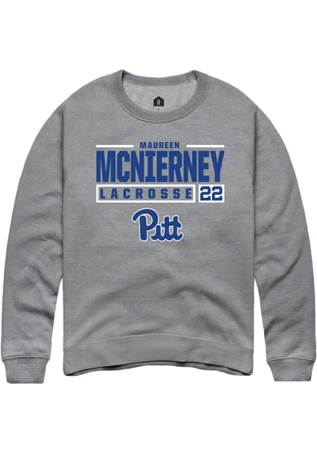 Maureen McNierney Rally Mens Graphite Pitt Panthers NIL Stacked Box Crew Sweatshirt