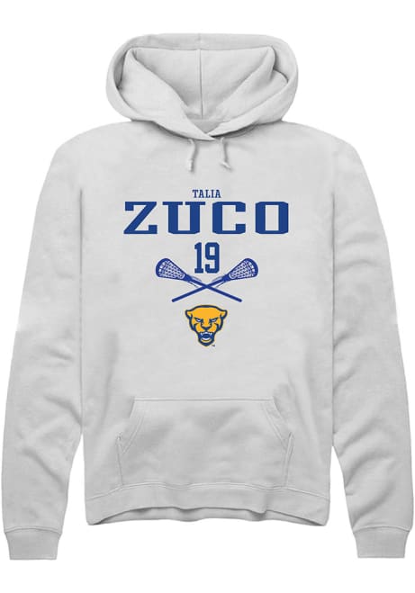 Talia Zuco Rally Mens White Pitt Panthers NIL Sport Icon Hooded Sweatshirt