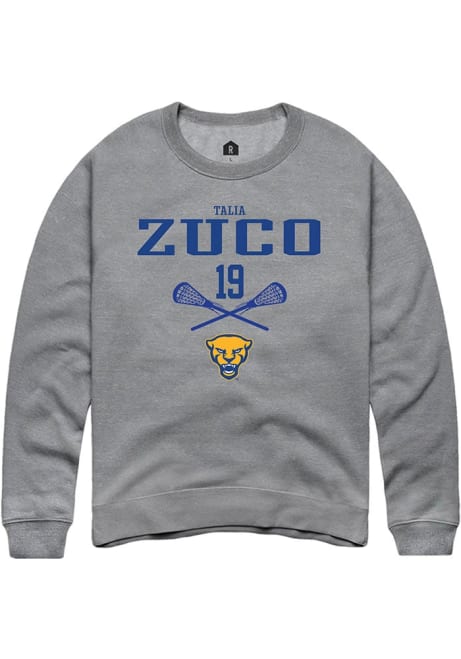 Talia Zuco Rally Mens Graphite Pitt Panthers NIL Sport Icon Crew Sweatshirt