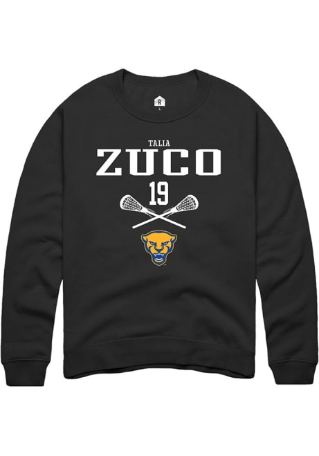 Talia Zuco Rally Mens Black Pitt Panthers NIL Sport Icon Crew Sweatshirt