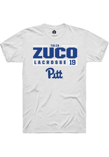 Talia Zuco White Pitt Panthers NIL Stacked Box Short Sleeve T Shirt