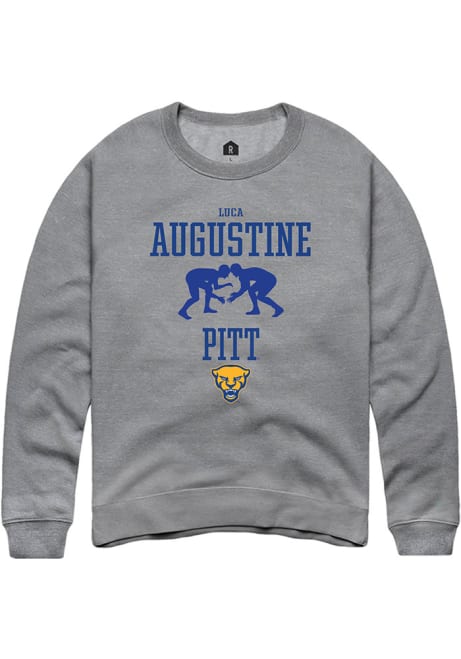 Luca Augustine Rally Mens Graphite Pitt Panthers NIL Sport Icon Crew Sweatshirt