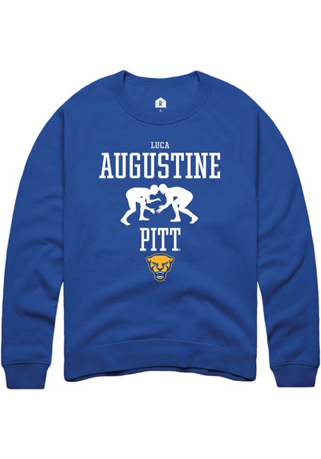 Luca Augustine Rally Mens Blue Pitt Panthers NIL Sport Icon Crew Sweatshirt