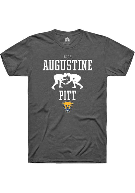 Luca Augustine Dark Grey Pitt Panthers NIL Sport Icon Short Sleeve T Shirt