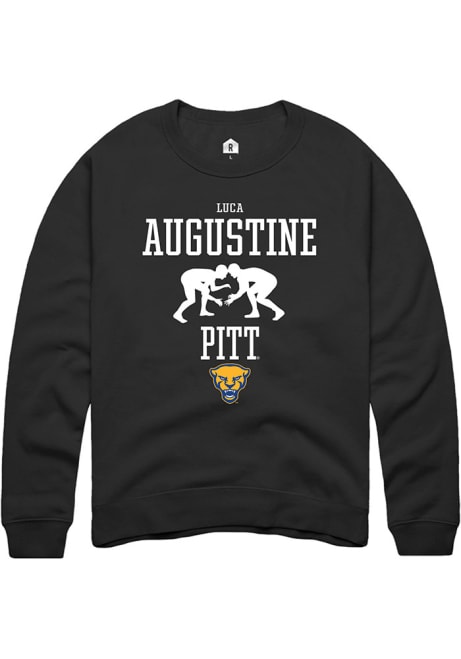 Luca Augustine Rally Mens Black Pitt Panthers NIL Sport Icon Crew Sweatshirt