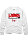 Main image for Caleb Badura Rally Mens White Nebraska Cornhuskers NIL Stacked Box Crew Sweatshirt