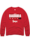 Main image for Caleb Badura Rally Mens Red Nebraska Cornhuskers NIL Stacked Box Crew Sweatshirt
