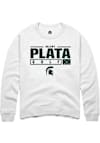 Main image for Valery Plata Rally Mens White Michigan State Spartans NIL Stacked Box Crew Sweatshirt