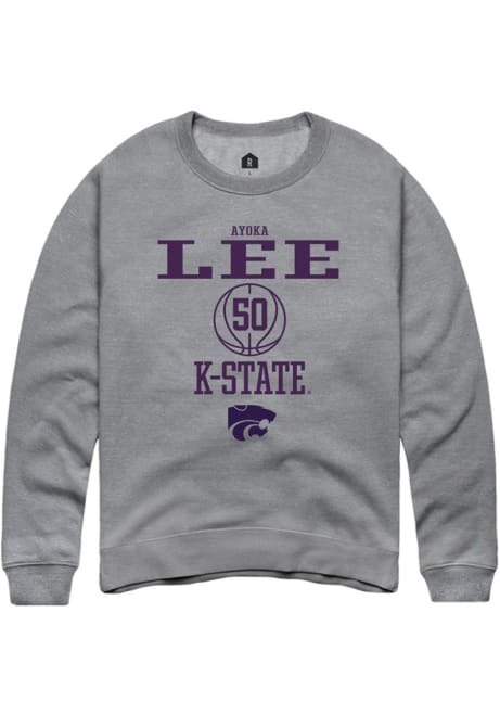 Ayoka Lee Rally Mens Graphite K-State Wildcats NIL Sport Icon Crew Sweatshirt