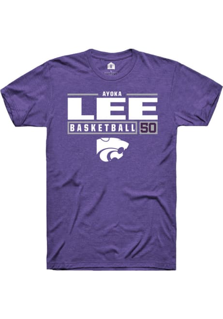 Ayoka Lee Purple K-State Wildcats NIL Stacked Box Short Sleeve T Shirt