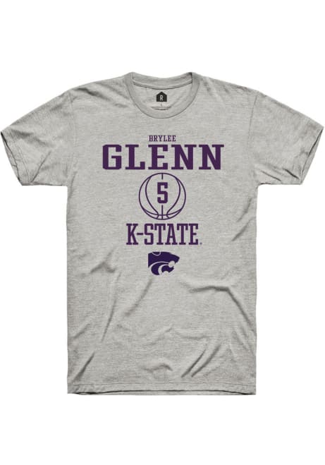 Brylee Glenn Ash K-State Wildcats NIL Sport Icon Short Sleeve T Shirt