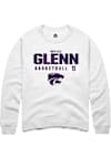 Main image for Brylee Glenn Rally Mens White K-State Wildcats NIL Stacked Box Crew Sweatshirt