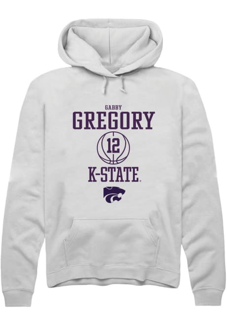 Gabriella Gregory Rally Mens White K-State Wildcats NIL Sport Icon Hooded Sweatshirt