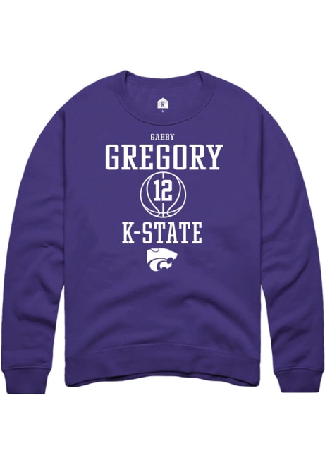 Gabriella Gregory Rally Mens Purple K-State Wildcats NIL Sport Icon Crew Sweatshirt