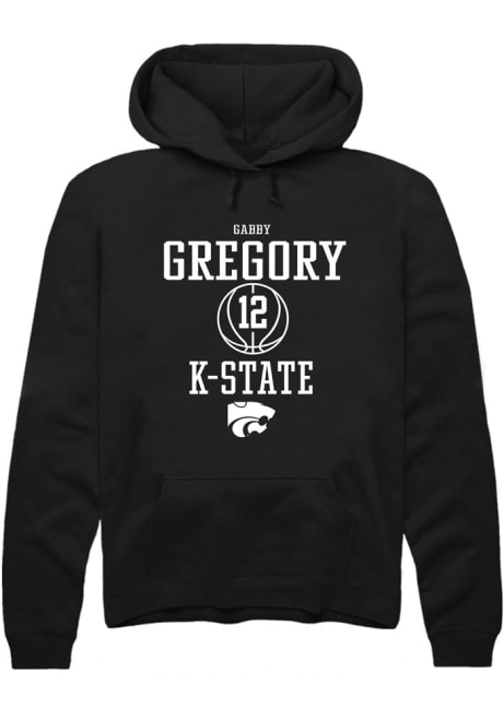 Gabriella Gregory Rally Mens Black K-State Wildcats NIL Sport Icon Hooded Sweatshirt
