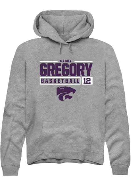 Gabriella Gregory Rally Mens Graphite K-State Wildcats NIL Stacked Box Hooded Sweatshirt