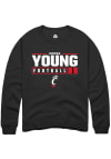 Main image for Jordan Young  Rally Cincinnati Bearcats Mens Black NIL Stacked Box Long Sleeve Crew Sweatshirt